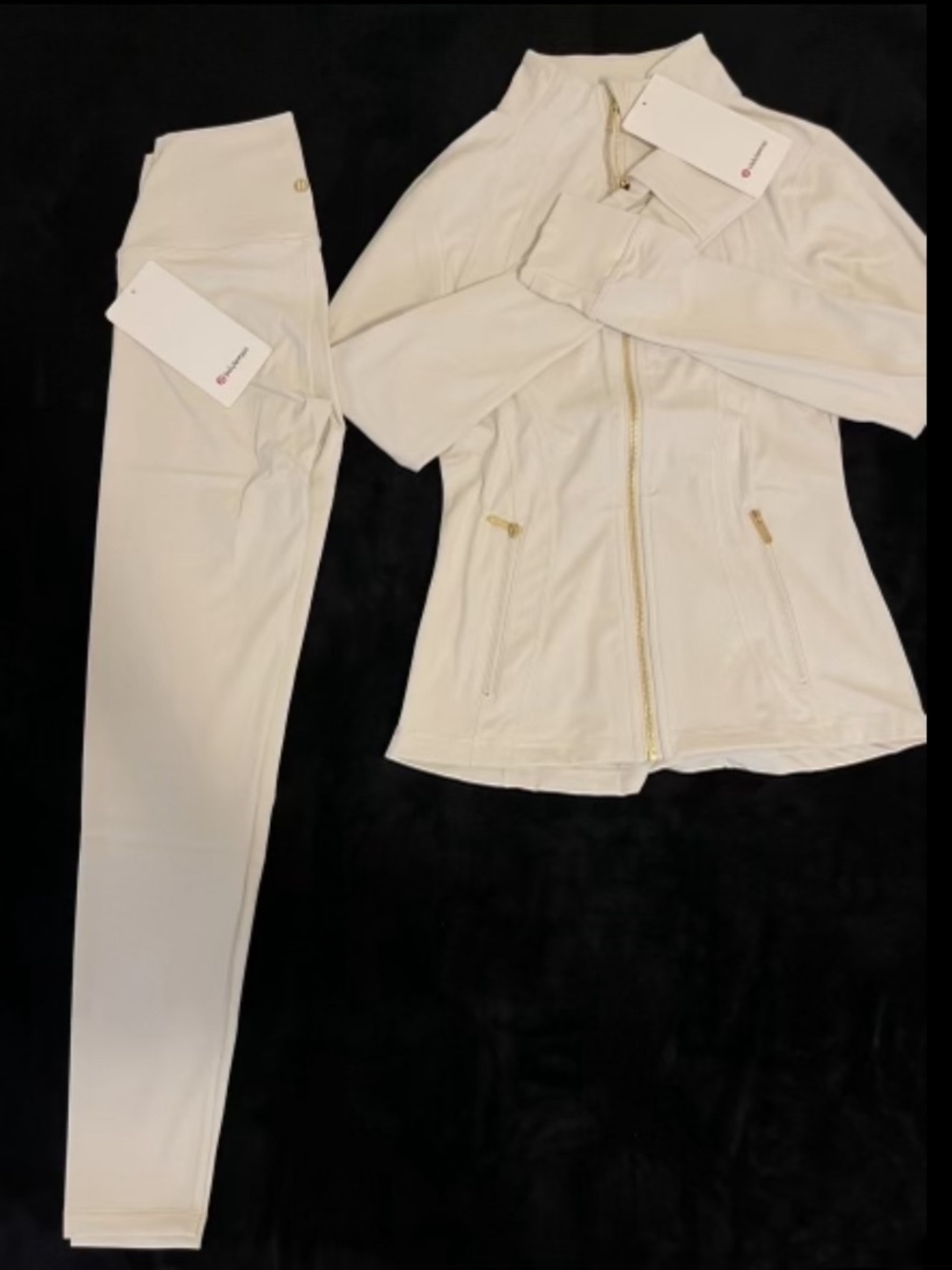 lululemon athletica Cream Zip Jacket & Leggings Set